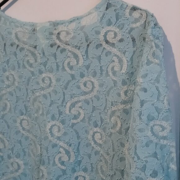 Vintage Women's Wear About Lace Tulle Semi-Sheer Top Size Large - Picture 5 of 7